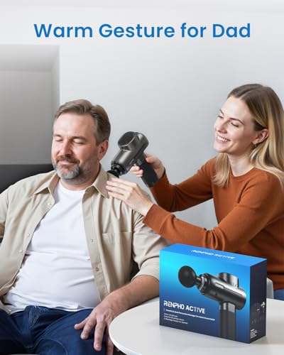 RENPHO Massage Gun Deep Tissue, Christmas Birthday Gifts for Women Men, Portable Percussion Massager for Back and Neck, Handheld Device with Carry Case, Active - Image 5