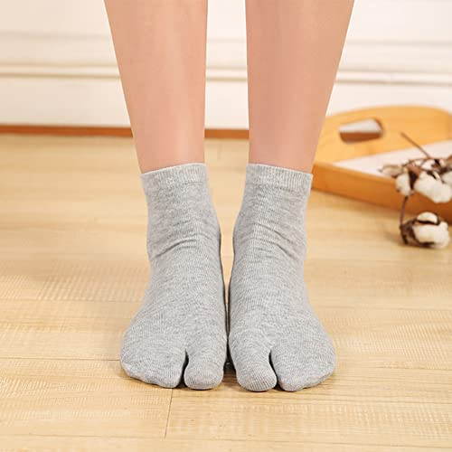 Image of Women's Solid 2 Toe Flip Flop Tabi Socks Geta Ankle Cotton 5 /6 Pairs