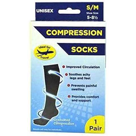1 Pair Unisex Adults Running Travel and Flight Graduated Compression Support Socks (UK 5/8½) Cover