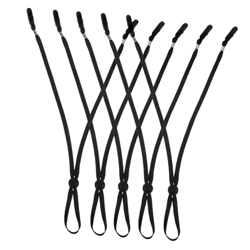 Healeved 5 Gorras De Béisbol Con Clip Resistente Al Viento Ajustables Elásticas Para Mujer Con Correa Y Cordón Para La Barbilla Extraíbles De Liberación Rápida De Poliéster Negro