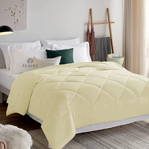 Image of Filbert Microfiber 250 GSM Diamond Stitch Double Bed Comforter Blanket for All Season Light Weight (92 inch x 106 inch Inches /233cm x 269cm) - Comforter King Size|Ivory