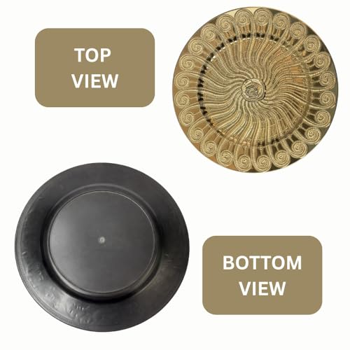 Image of Luxury Gold Decorative Plate | Pooja Thali, Gift Hamper Base, Charger Plate & Decorative Platter for Home Decor, Wedding & Festive Gifting