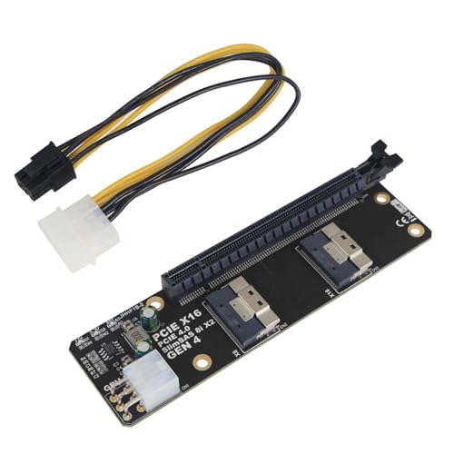 Tarjeta elevadora, SlimSAS 8i x2 a PCIe4.0 x16 adaptador de ranura SFF8654 tarjeta elevadora GEN4 NVMe Network