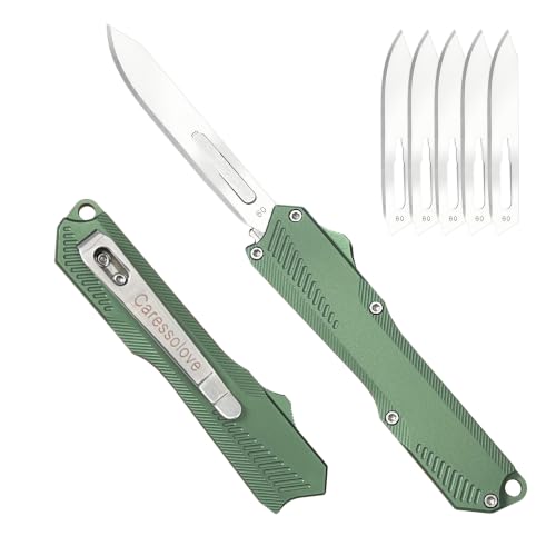 Image of Caressolove Retractable Folding Scalpel Knife with Pocket Clip For Men