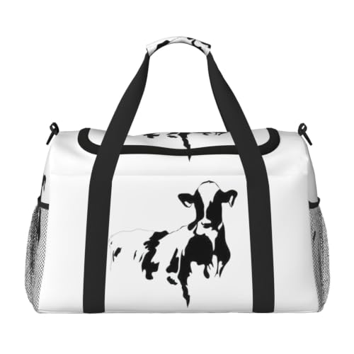 Bolsa de viaje grande impermeable y plegable con estampado animal blanco y negro