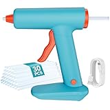 DISEÑO PROFESIONAL: La pistola de pegamento caliente simplemente inserta la barra de pegamento, espera 90 segundos y luego presiona el gatillo para calentar. La punta de la boquilla de precisión garantiza una aplicación precisa, sin fugas, segura y fiable.