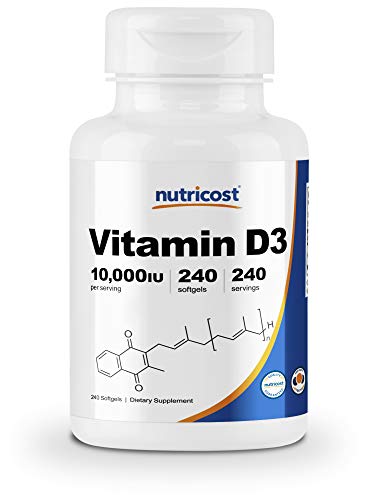 Nutricost Vitamin D3 10,000 IU, 240 Softgel Capsules - Potent, Non-GMO, Gluten Free Vitamin D