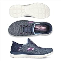 Skechers Women's Summits Hands-Free Slip-Ins – Memory Foam Insole, Heel Pillow, Vegan Materials Sneaker, Navy Purple, 6 Wide — image 10