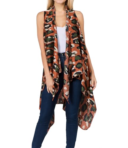 Image of Scarfand's Women's Sheer Open Front Lightweight Sleeveless Long Duster Cardigan Vest