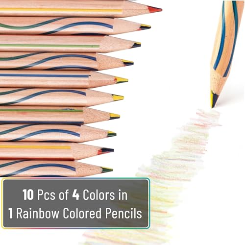 Mr. Pen Lápices de Colores Rainbow 10 Unidades 4-en-1 miniatura 2