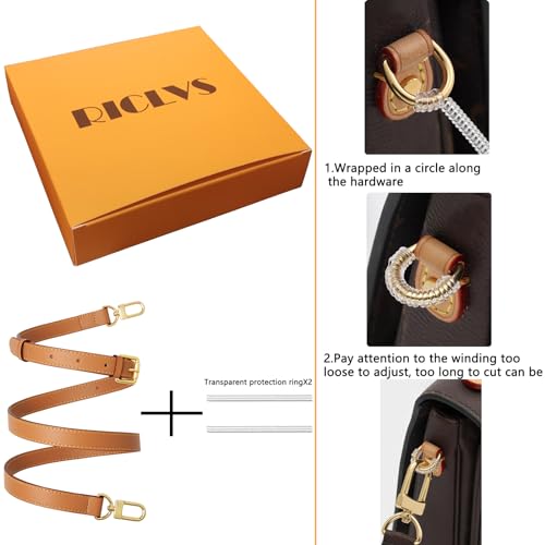 Image of Genuine Vachetta Leather Crossbody Strap Genuine Leather Adjustable Replacement Strap for Shoulder Bag Handbag Purse