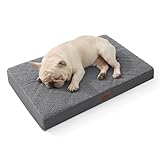 Bedsure Dog Bed Medium Size Dog - Orthopedic Flat Puppy Beds with Removable Washable Cover, Egg Crate Foam Pet Mat, Suitable for Pet Up to 35 lbs