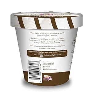 Dog ice cream mix just add water and freeze at home powder mix with ice cream cup and reusable lid ice cream mix for dogs maple bacon flavor 465 oz made in usa  urban country home decor