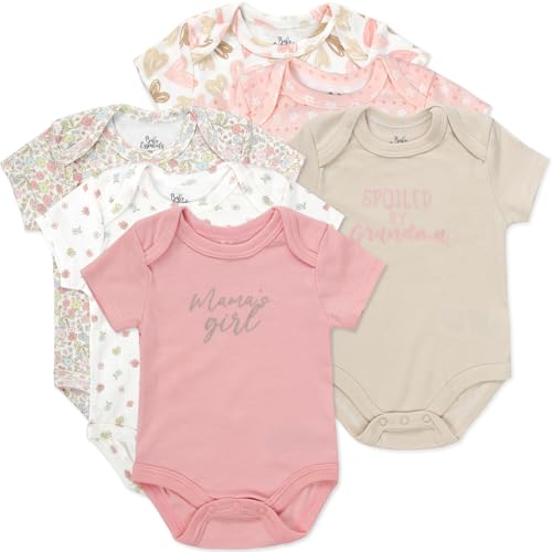 Baby Essentials 6 Pack Bodysuit Set Baby Girls Mama&rsquo;s Girl & Floral Prints