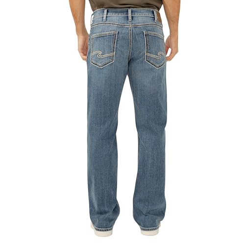 Image of Silver Jeans Co. Men's Zac Relaxed Fit Straight Leg Jean - Legacy