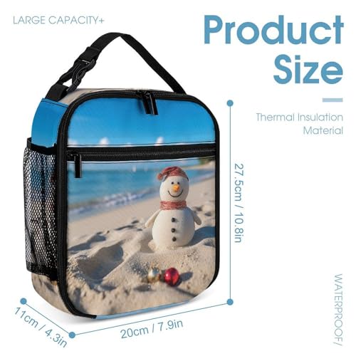 Sand Snowman On Beach Backpack Set Lightweight Bag Lunch Box Pencil Bags for Women Men Bookbags 3 in 14