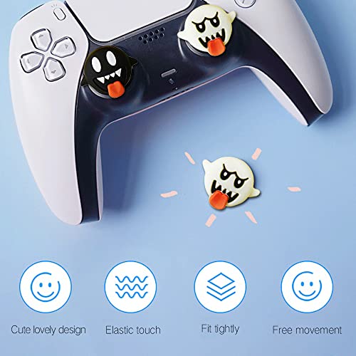 Image of PERFECTSIGHT Halloween Skull Thumb Grip Caps for Switch 2 2025, PS5, PS4, Xbox Series X /S, Xbox One, Switch PRO Controller, 4PCS Kawaii Soft Rubber 3D Analog Thumbsticks Grips Joystick Cover