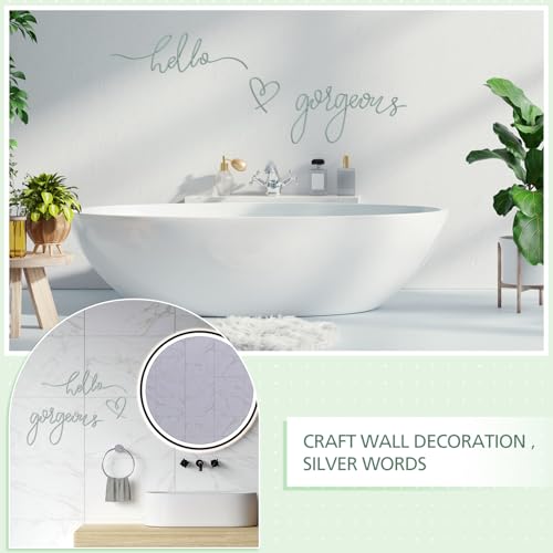 Image of Hicarer Metal Hello Gorgeous Wall Art Minimalist Decor for Bedroom Bathroom Living Room Dressing Room Salon Office Home Decorations Easy to Install Wall Decor(Green,Classic Style)