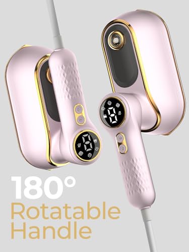 Image of NIASSO Travel Steamer, 1200W Portable Handheld Fabric Steamer for Clothes | 4Modes with LCD Display, Powerful Wrinkle Remover, 150ML Water Tank, 10S Fast Heat-Up, 120V Only (Not for Europe), Pink