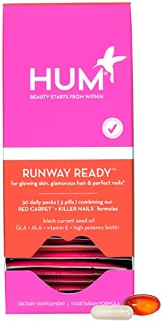HUM Runway Ready Set - Support for Strong Hair, Skin and Nails - Vitamin Pack Blend of Vegan Biotin, Black Currant Seed Oil & Sunflower Seed Oil - Healthy Hair, Nails & Skin Vitamins (30 Day Supply)