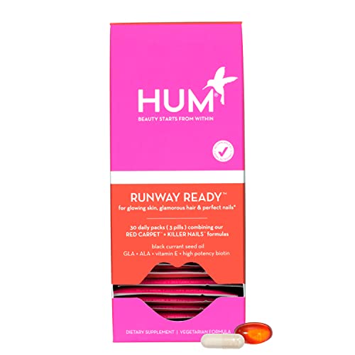 Hum Runway Ready Set - Support For Strong Hair, Skin And Nails - Vitamin Pack Blend Of Vegan Biotin, Black Currant Seed Oil & Sunflower Seed Oil - Healthy Hair, Nails & Skin Vitamins (30 Day Supply) #TOP4