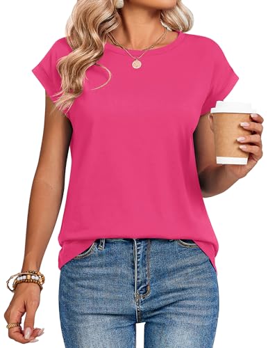 Image of Zeagoo Womens Tops Summer Casual Cap Sleeve Tshirts Shirts Business Dressy Spring Fashion Outfits Trendy Clothes