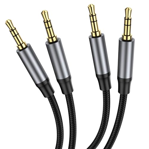 KAYQINHO 3.5mm Audio Aux Cable 2M+2M, Aux Cord 3.5mm Male to Male Car Stereo Jack Cord TRS Auxiliary Audio Cable Hi-Fi Sound Headphone Braided Cable.