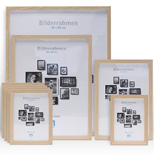 8 tlg. Foto Bilderrahmen-Set in Natur in verschiedenen, unterschiedlichen...