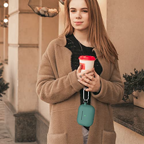 R-Fun Airpods Pro 2Nd/1St Generation Case Cover With Keychain, Full Protective Silicone Skin Accessories For Women Men With Apple Airpods Pro 2022/2019 Charging Case,Front Led Visible-Pine Green #TOP3