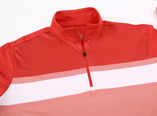 Alex Vando Mens Golf Shirts Long Sleeve Mock Neck Color Block Zipper Polo Shirt for Men4