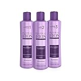 Plastica Dos Fios - Brazilian Keratin Hair Smoothing System, Anti Residue Shampoo And Repair Mask, The Best Treatment System - (3x300 ML) (Set of 3) Comb Included.