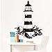 Adesivo murale classico faro Adesivo da parete nautico marittimo Adesivo da parete in vinile rimovibile Adesivo murale A5 42X56CM
