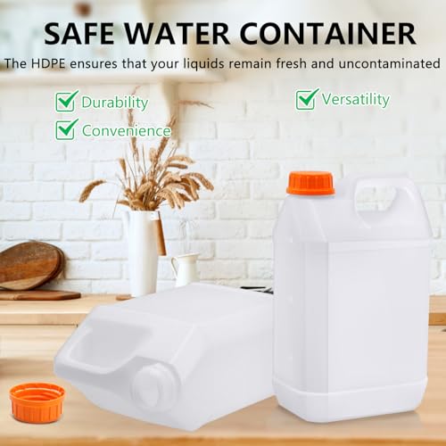3 Pcs 1 Gallon Plastic Jugs, Gallon Water Jug for Water Storage Containers 1 Gallon Jug For Water Sauces Soaps Detergents Liquids Cleaning Solutions, Ideal for Home, Camping, and Outdoor Activities - Image 5