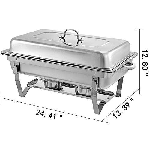 Chafing Dish 6 Packs 8 Quart Edelstahl Chafer Full Size Rechteckige Chafers für Catering Buffet Wärmer Set mit… – Bild 3