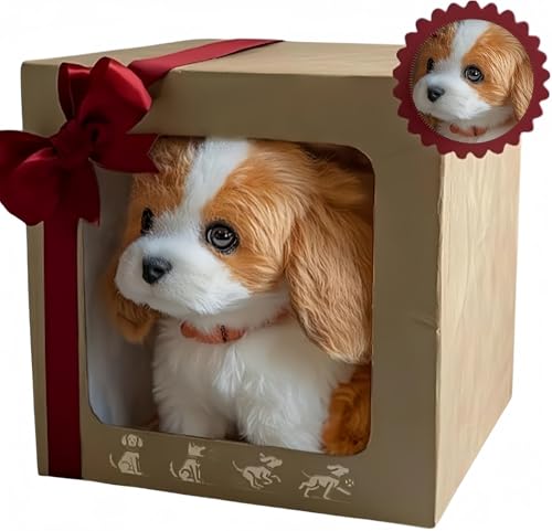 Chien robot 2025 pour Version améliorée , Nouveau Mon chiot robot réaliste qui agit comme un vrai chiot - Marche, aboie, remue la queue,Un chien jouet qui...