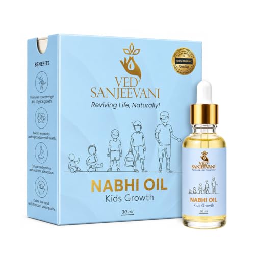 Image of Ved Sanjeevani Nabhi Oil for Kids & Babies | 72,000 Nadi Navel Therapy for Immunity, Growth & Bone Development | Ayurvedic | 30ml