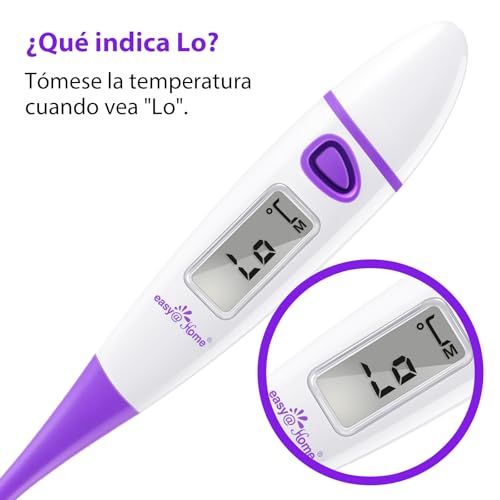 Termómetro Basal de Fertilidad Easy@Home：Termómetro Basal Digital para Medir Tempertura Basal Corporal & Predecir su Ovulación, Monitor de su Ventana Fértil con la APP Premom (Púrpura)