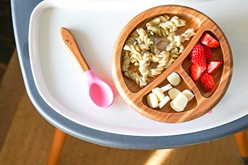 Avanchy Bamboo Baby Plate - Silicone Suction - Suction Plates And Bowls For Toddlers - 9 Months And Older - 7" X 2" (Yellow) #TOP1