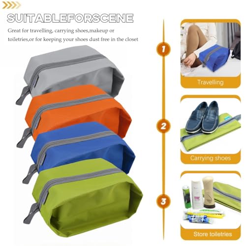 Tumecos 4 Pack Large Waterproof Portable Travel Organizer Toiletry Dopp Kit, Space Saving Shoe Bag Pouch4