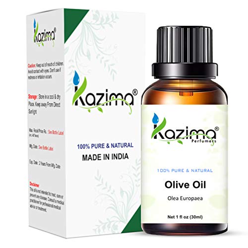Image of KAZIMA Olive Carrier Oil - 100% Pure & Natural Cold Pressed Carrier Oil for Acne Scars, Skin & Hair, 30 ml