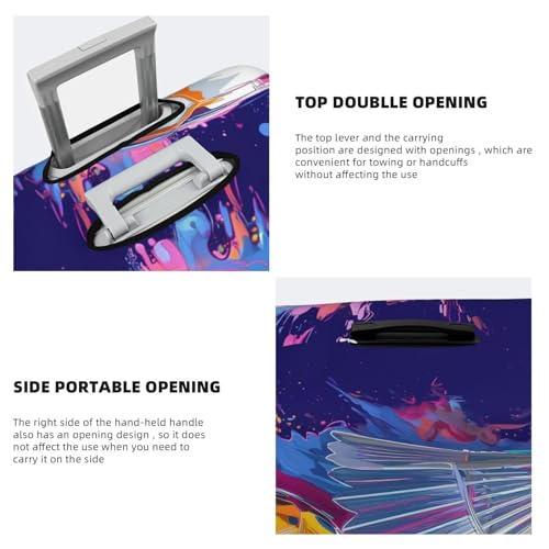 Abstract Pop Art Shuttlecock Soccer Ball Elastic Travel Luggage Covers Dustproof Scratch-Resistant Suitcase Protector Fit 22-24 Inch3