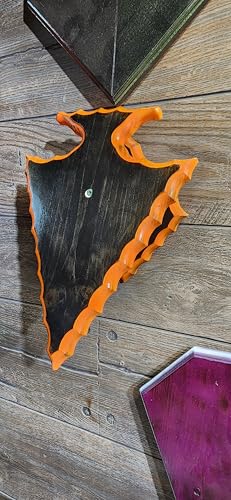 European Deer Skull Mount Plaque Small Knapped Arrowhead Midnight Orange