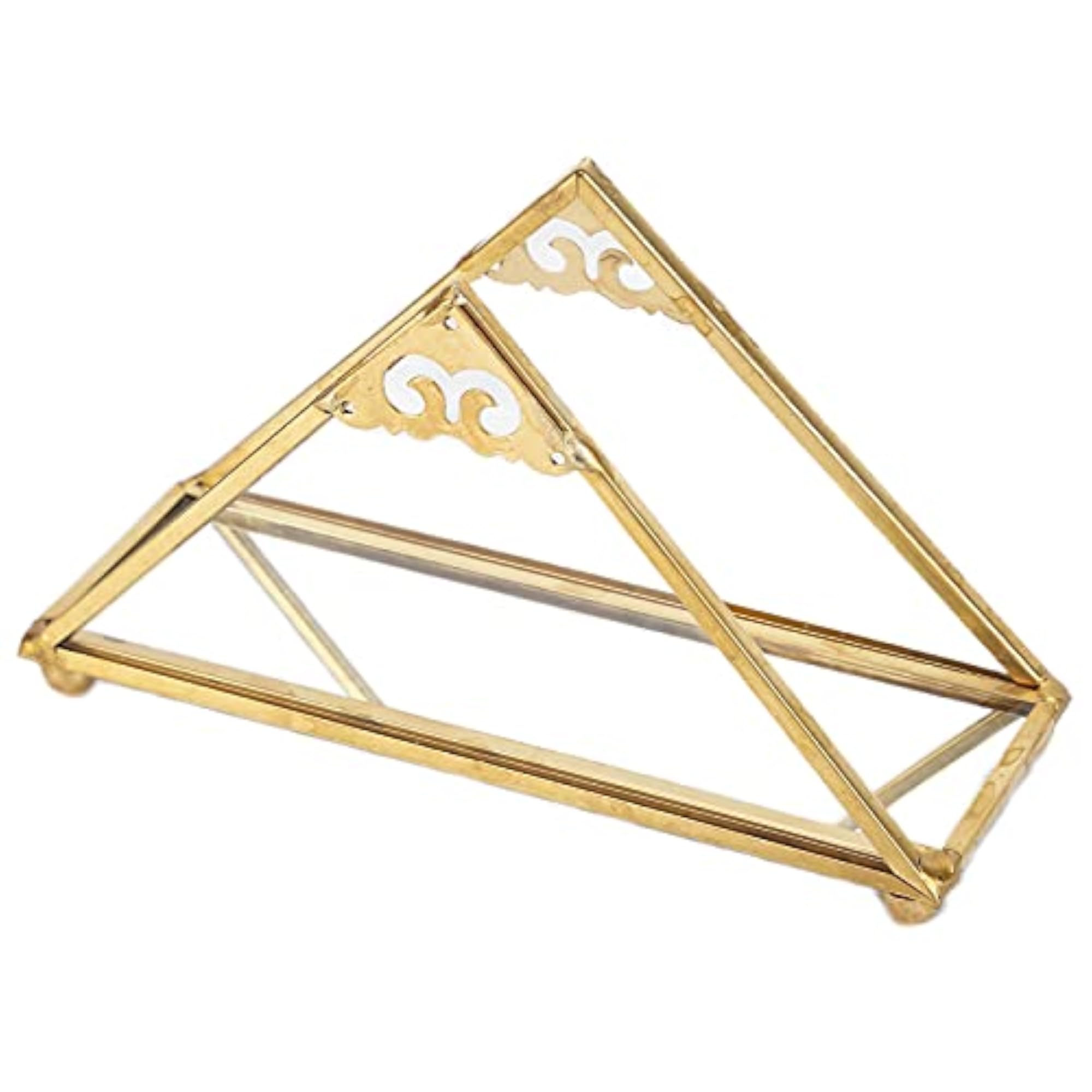 Modern Mirror Jewelry Plate with Triangular Pyramid Shape