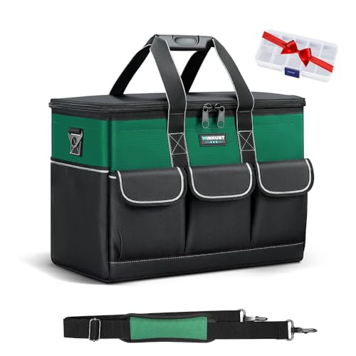 WINHUNT Werkzeugtasche, 14-Zoll Werkzeugtaschen Organizer, Werkzeug Aufbewahrungstasche mit weitem Mund, aus 600D Polyester, mit 14 Multi-Taschen