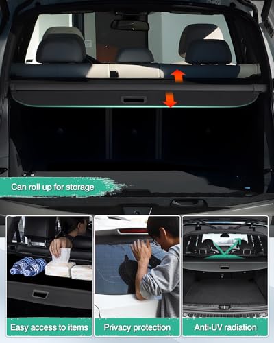 Image of Powerty Cargo Cover for 2007-2018 BMW X5, Canvas Texture Trunk Cover Privacy Screen Rear Security Shade for BMW X5 Accessories (Not for BMW X3 /X4)