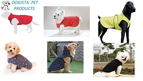 Image of Dogista, Best Winter Dog Coat Jacket with Heavy Fur Ultra Warm Wind & Water Proof in Quilted Stich Line Cloth Blue 18 inch Medium