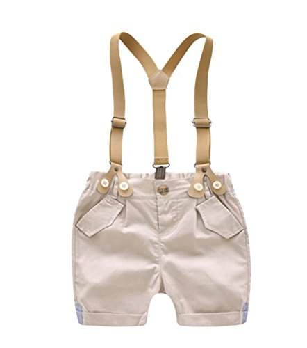 Egelexy Toddler Baby Boys Gentleman Outfits Short Sleeve T-Shirt+Bib Pants+Bow Tie 11Pcs #TOP4