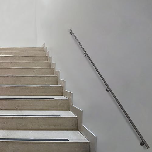 Kit de rampe d'escalier ronde antichute avec support mural de maintien sûr