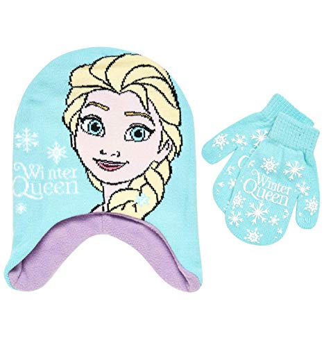 Disney Girls Frozen Elsa and Princess Winter Hat and Mitten Set (Toddler), Size Age 2-4, Frozen Elsa