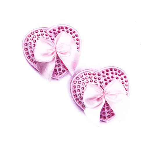 Appeeling Nipple Covers - 'Muffy Boucher' Heart & Satin Bow nipple covers (2pcs, Reusable) Pink